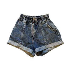 Abercrombie & Fitch 80’s Paperbag Short Ultra High Rise Size 12/31 Light Wash